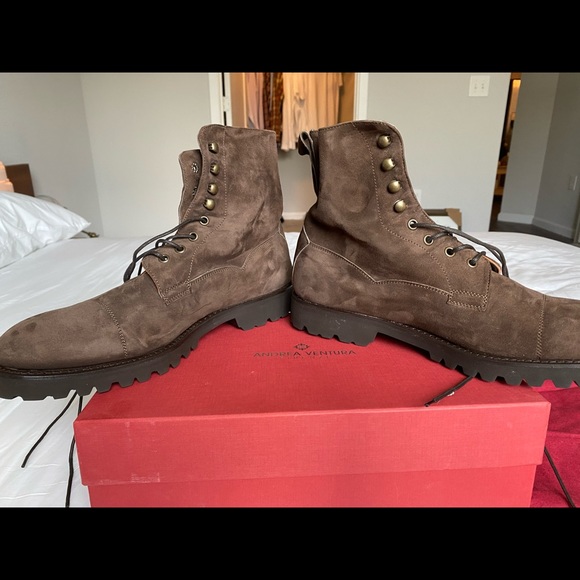 Andrea Ventura Firenze Suede Lace-Up Boots - Picture 2 of 13